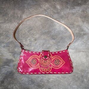 Leather Mandala Shoulder Bag